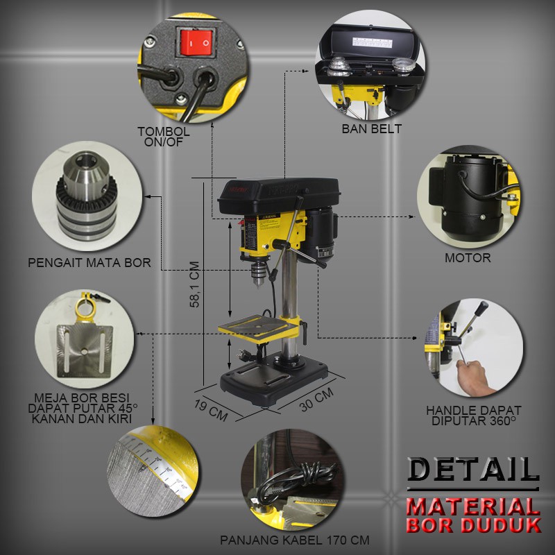 EELIC MBD-N13MM MESIN BOR DUDUK 13MM GOOD QUALITY