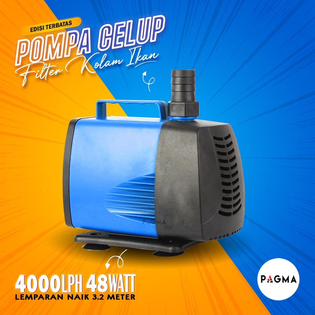Pompa Air Celup Kolam Ikan Hias Koi Aquarium Submersible Water Pump 4000 - 3000 LPH 2 - 3 Meter 28 -