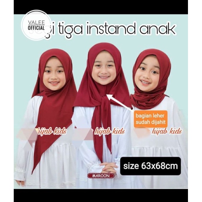 JILBAB SEGITIGA INSTAN ANAK JERSY PREMIUM / PASTAN BALITA/ HIJAB INSTAN ANAK/ PASHMINA INSTAN SEGITIGA