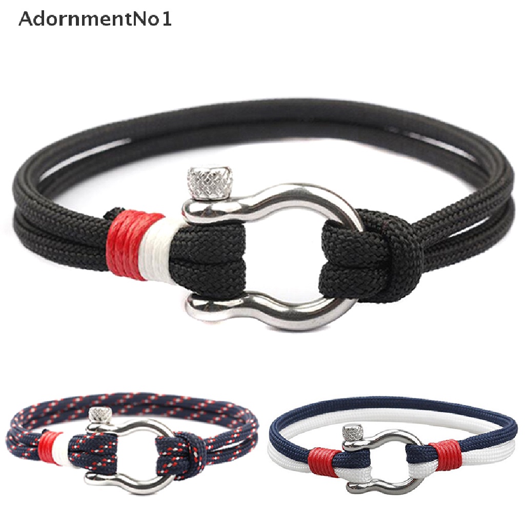 (AdornmentNo1) Gelang Tangan Tali Motif Anyam + Manik-Manik Untuk Aksesoris Pria / Wanita / Survival