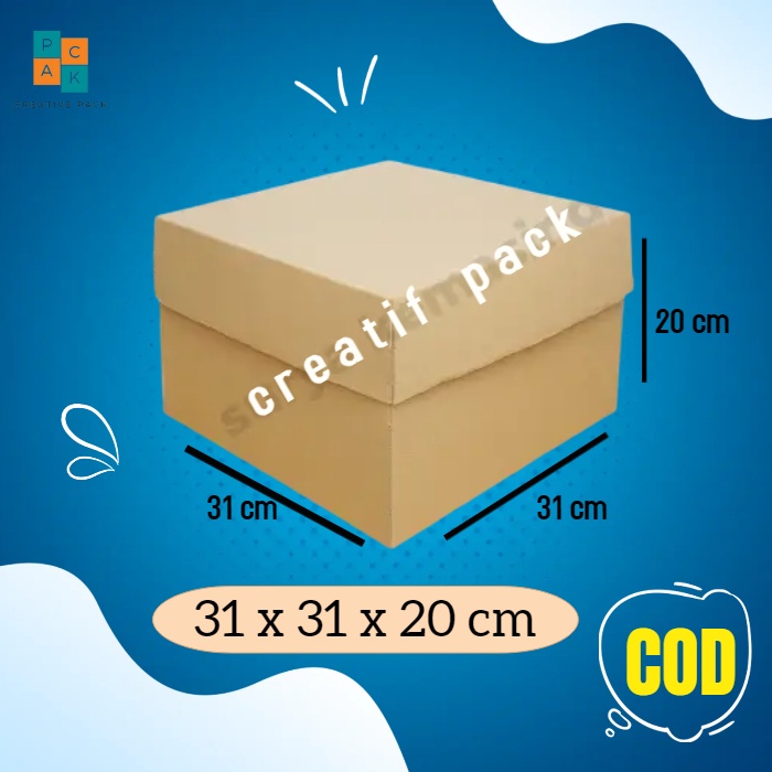 

Box 31x31x20 cm (pelangi 2 top) tart cake puding kerdus karton polos hampers giftbox kado boneka oleh oleh hadiah kado aksesoris ready stok murah