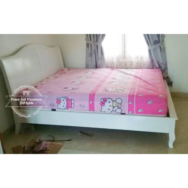 Tempat Tudur Jati Warna Putih, Ranjang/ Dipan Untuk Dewasa Full Jati Jepara