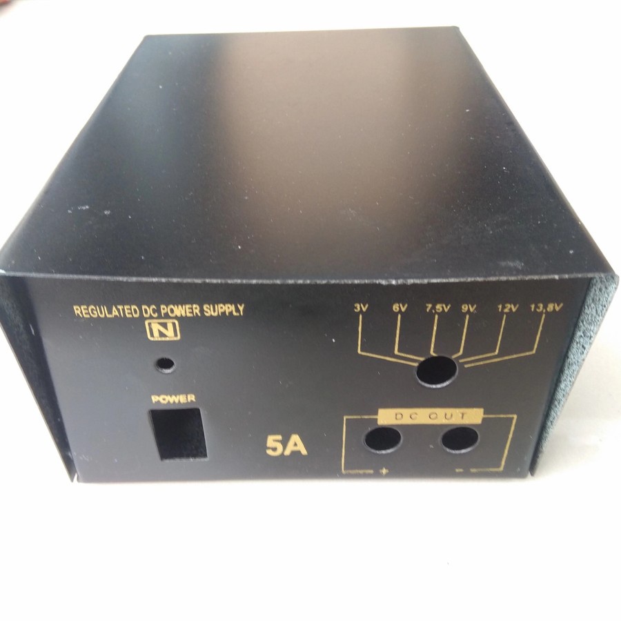 Box adaptor box power suplly 5A Tebal box charger aki box serbaguna besi hitam