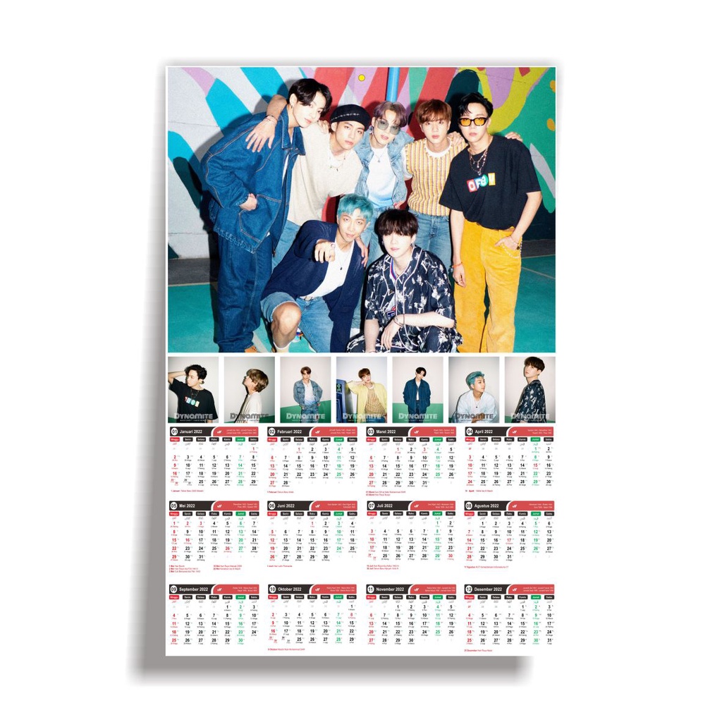 (READY STOCK) KALENDER 2023 - BTS DYNAMITE - KALENDER KPOP MURAH UNOFFICIAL