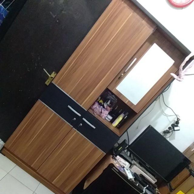 Lemari Pakaian 2 Pintu Dengan Meja Rias Cermin Tanpa Kursi Lpt 014 By Lunar