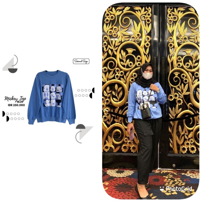 Mickey Top Blue Second Sign Original