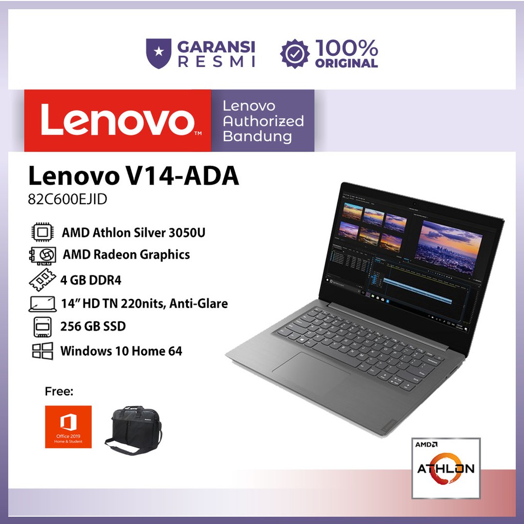 Lenovo V14-Ada EJID AMD Athlon A3050U 4GB 256GB WIN10+OHS