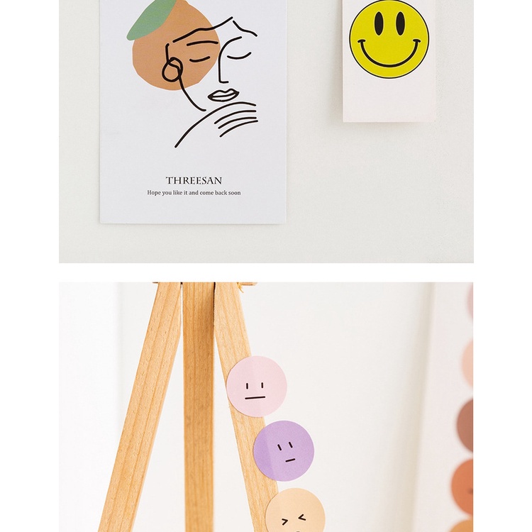 1 Sheet Round Smile Sticker INS Colorful Morandi DIY Labels Paster Card Notebook Seal Sticker Stationery