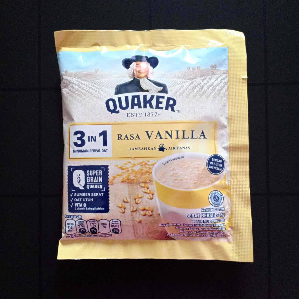 Quaker Oat Sachet Rasa Vanilla Berry Burst Minuman Sereal Cereal Oat Instan Instant 3in1 3 in 1 Menu Sarapan Anak Keluarga