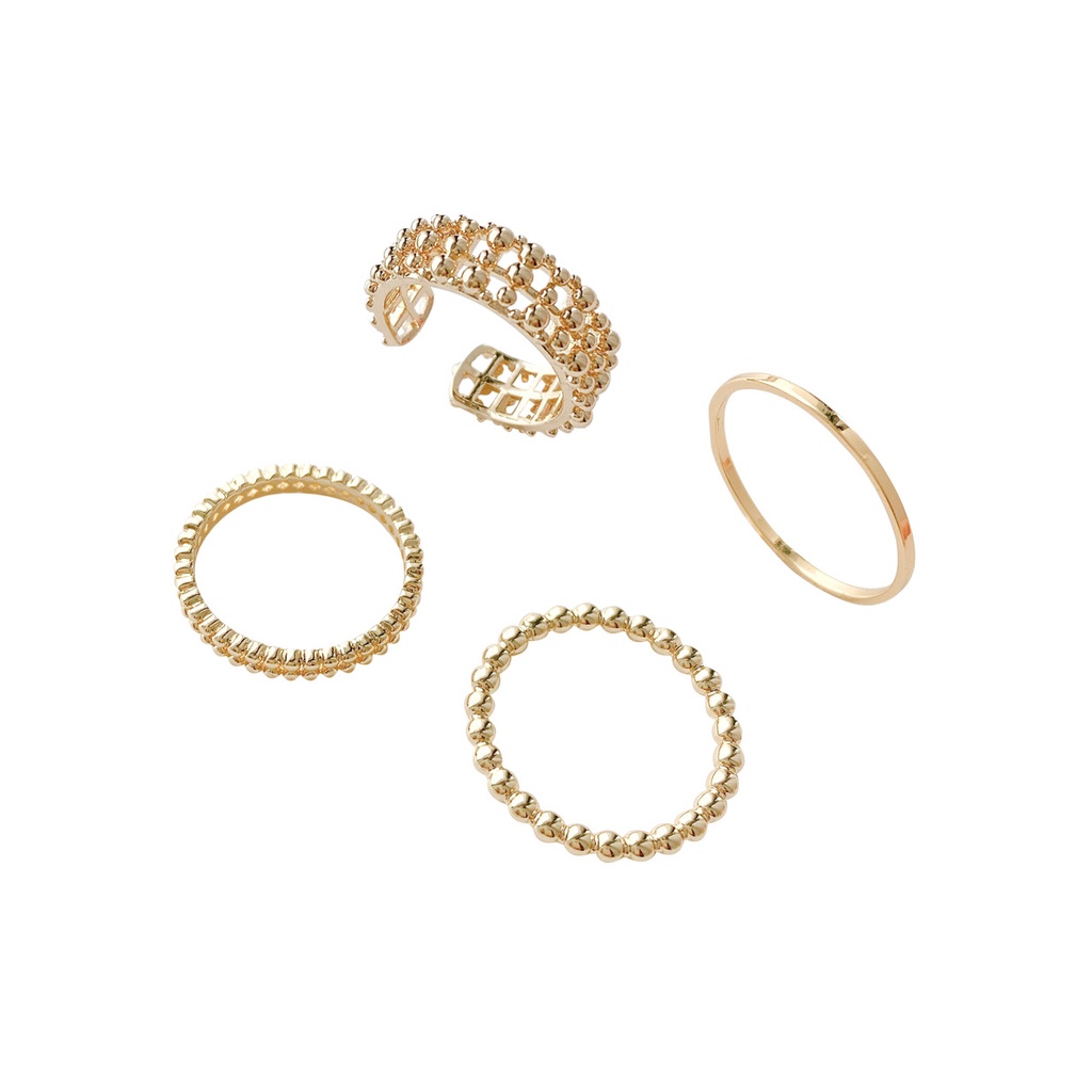 Shuling Retro Gold Color Rings Set 4 Pieces Fashion Women Ring