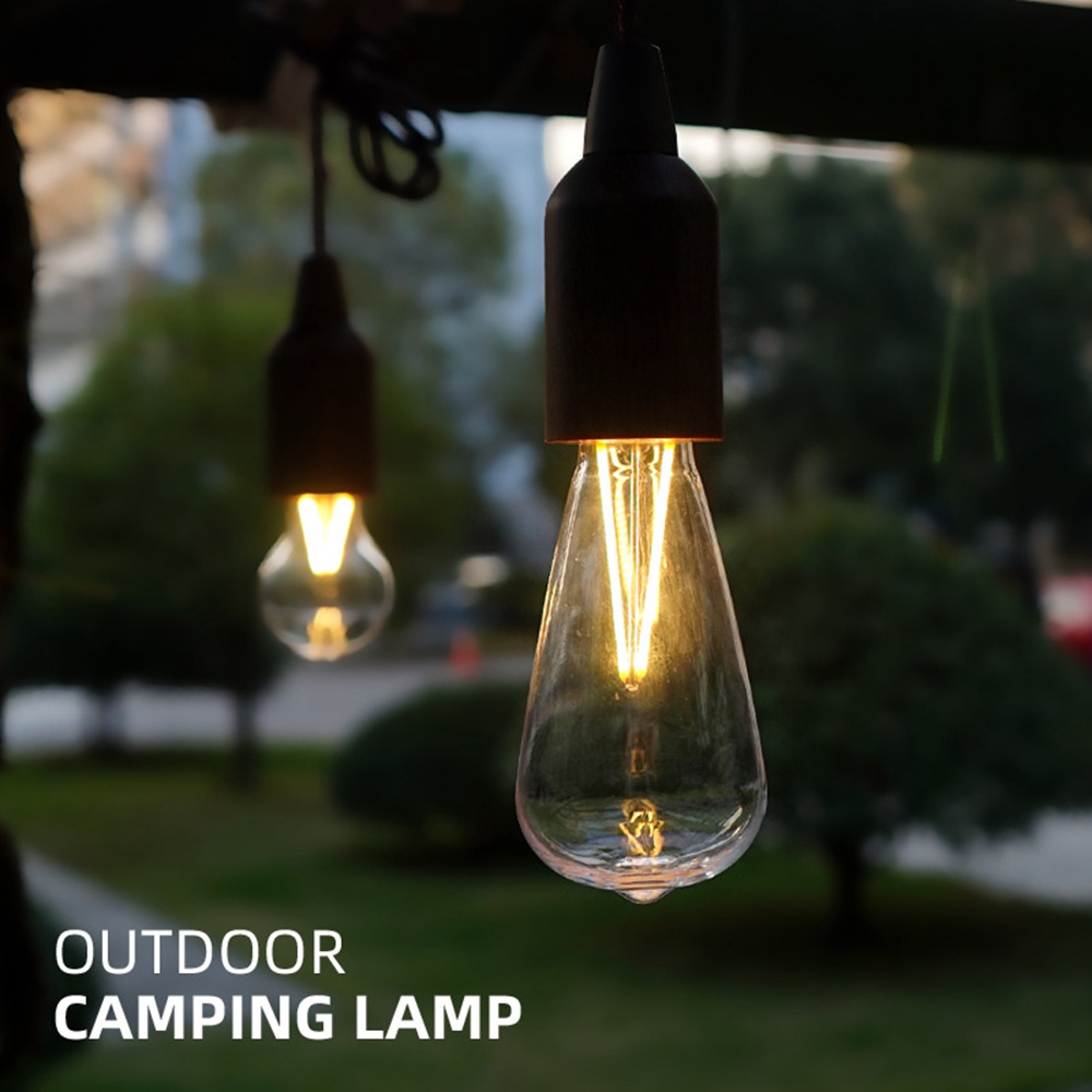 Outdoor Portable Camping Suasana Light Retro Lighting LED Tarik Kabel Switch Lampu Dekorasi Tenda Lampu Gantung