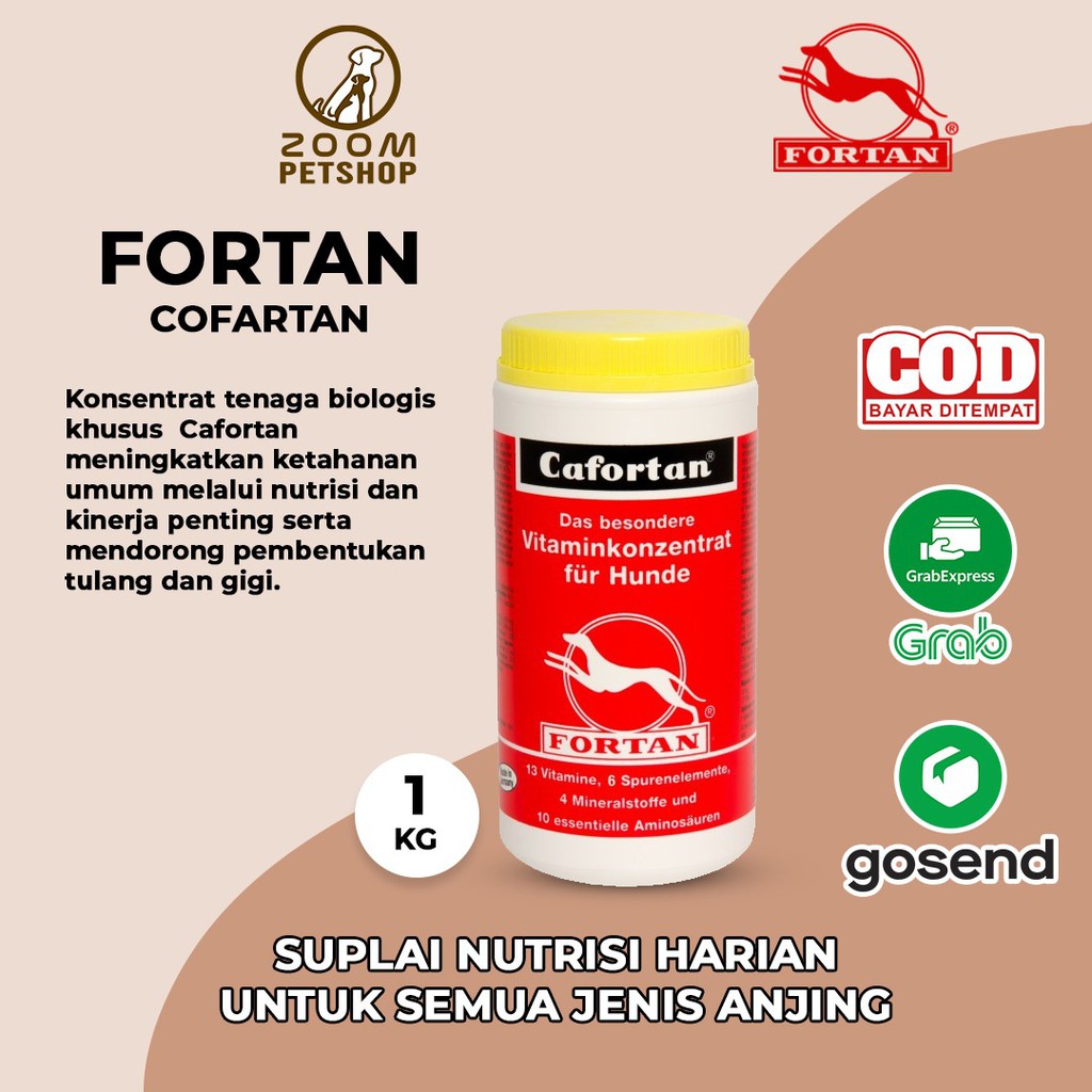 Fortan Cafortan Dog 1 kg 2000 Tablet Multivitamin Anjing Vitamin 1000gr