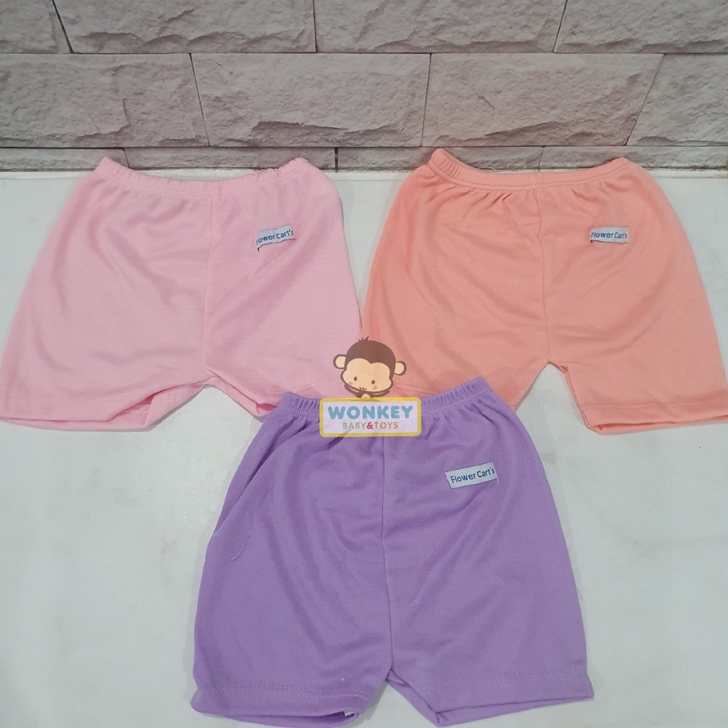 Celana Bayi Newborn Panjang / Pendek / Panjang Tutup Kaki / Celana Pop Baby 0-6 Bulan Flower Cart's