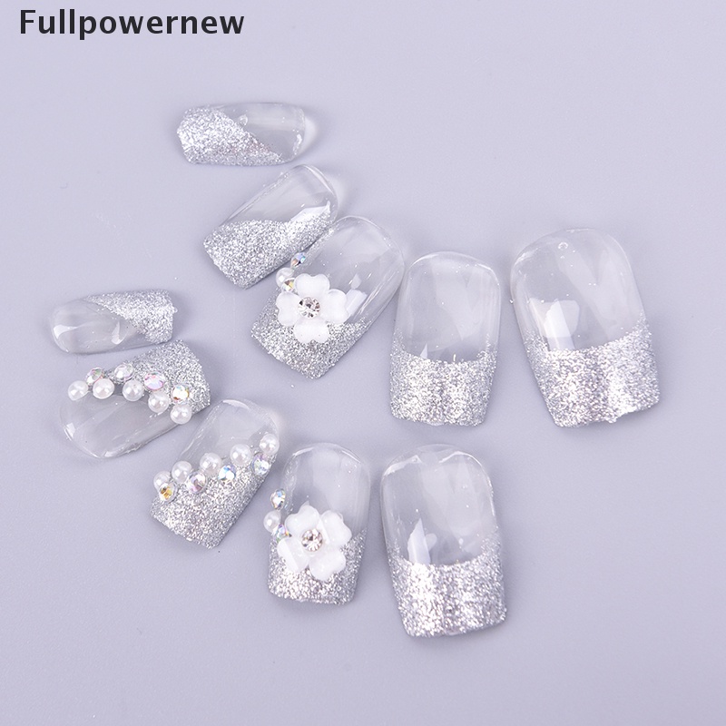 [FULL] 24Pcs Shining False Nails Wearable Fake Press On Nail