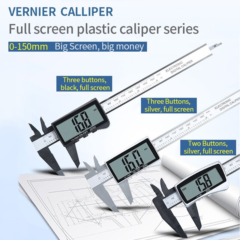 Bisa COD Jangka Sorong Digital LCD Vernier Caliper Micrometer 3 Buttons 15CM - Maisi SH20