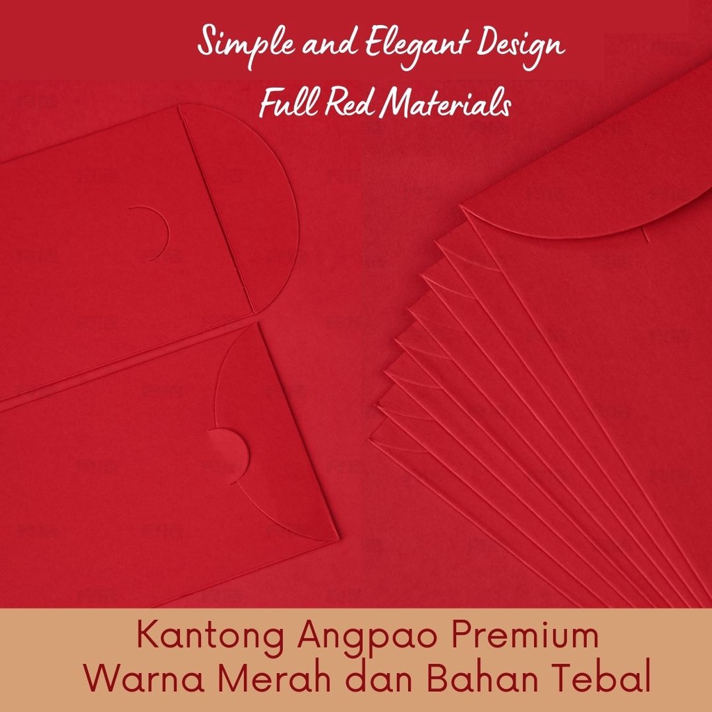 Kantong Amplop Angpao Wedding Logo Xi Calligraphy Merah Tebal Premium Simple Design Angpau