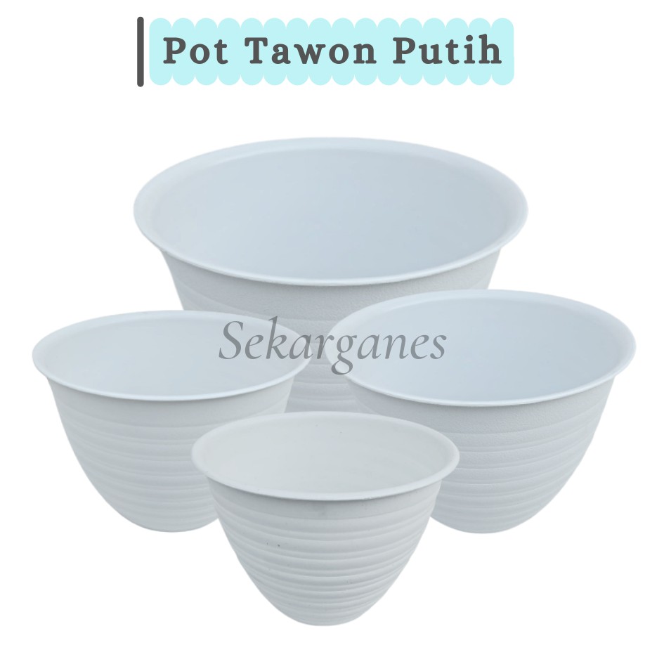 Sekarganes Pot Bunga Motif Tawon Putih