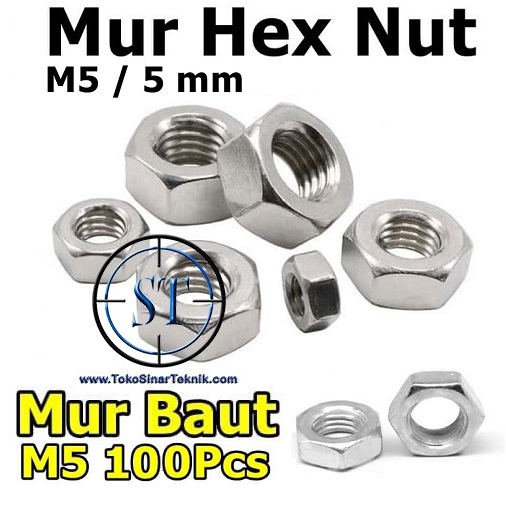 MUR M 5 - MUR BAUT JP M5 HEX NUT 5MM ISI 50PCS