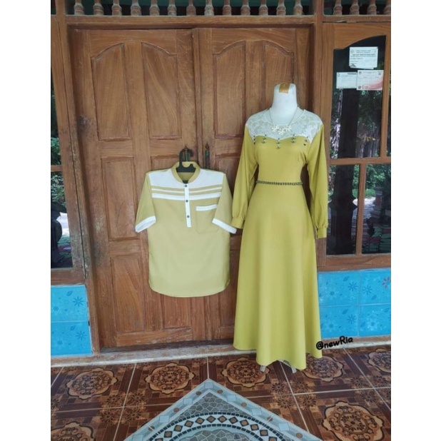 GAMIS SARIMBIT POLOS KOMBINASI BROKAT