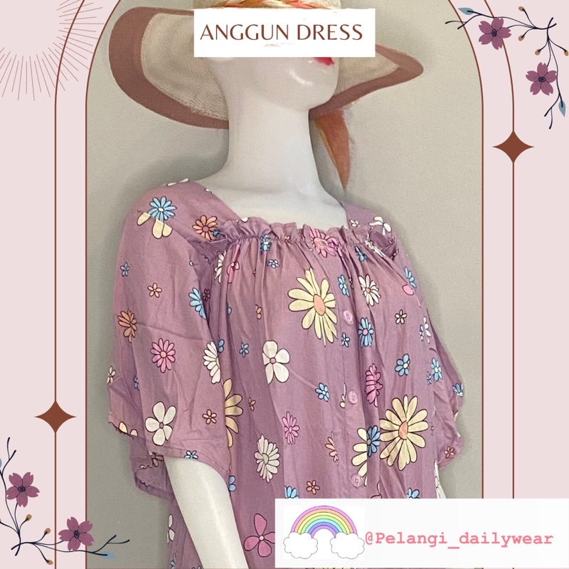 ANGGUN DRESS - DASTER KERUT RAYON PREMIUM GRADE A KEKINIAN BUSUI PELANGI DAILYWEAR - Baju Daster Ker