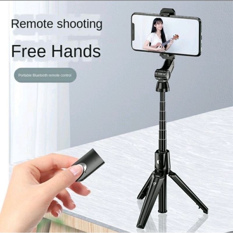 K21 SELFIE STICK / TONGSIS BLUETOOTH SHUTTER TRIPOD HOLDER SELFIE STICK TONGSIS TRIPOD 4 IN 1 WITH WIRELESS REMOTE SHUTTER