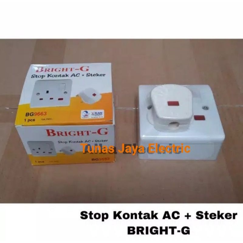 Stop Kontak AC (SET) + Steker AC BRIGHT-G Standar SNI