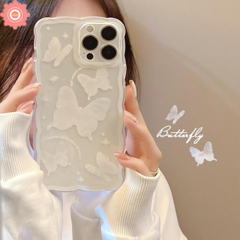 Soft Case Tpu Transparan Motif Bunga Kupu-Kupu Untuk iPhone 7Plus 8Plus XR 12 13 11 Pro Max X XS Max 6 6S Plus 7 8 SE 2020 Butterfly