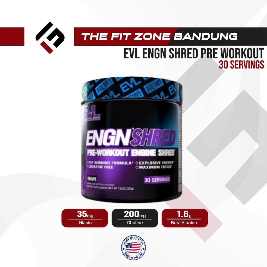 EVL ENGN shred 30 serving Pre-Workout + Fat Burner