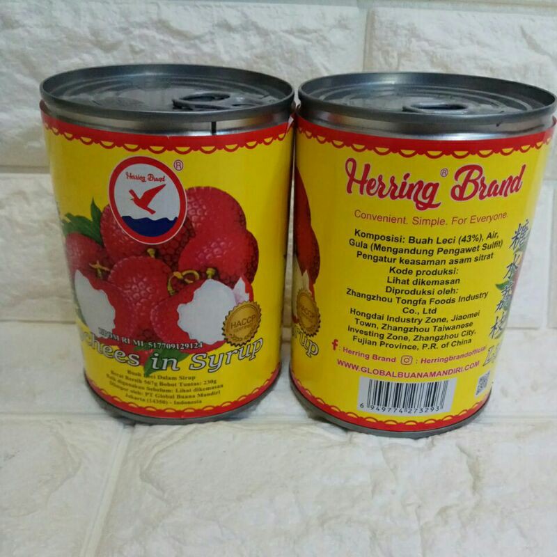 

Buah Kaleng Leci Herring Brand 230gr