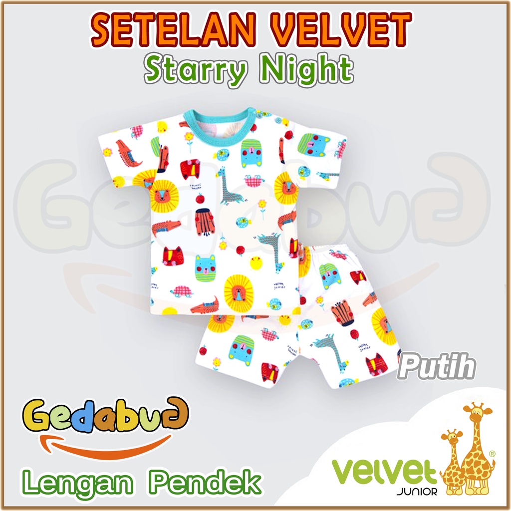 Setelan Velvet Junior Starry Night Pendek | Setelan Anak Piyama Pendek + Celana Pendek