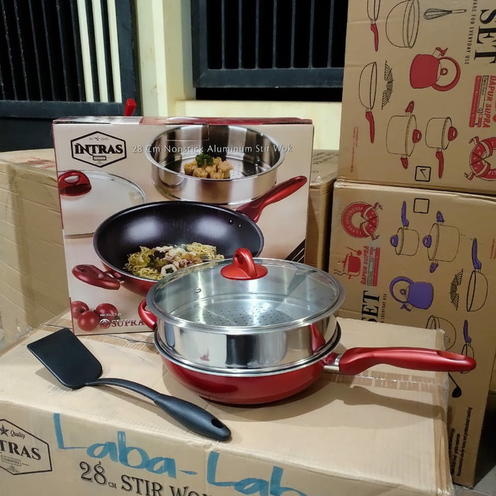 Supra Intras Stir Wok Plus Steamer 28cm