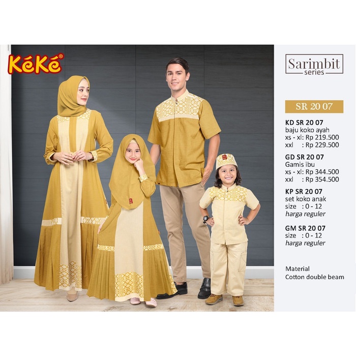 PREMIUM SARIMBIT KEKE TERBARU SR 20 07 KUNING - GAMIS XXL
