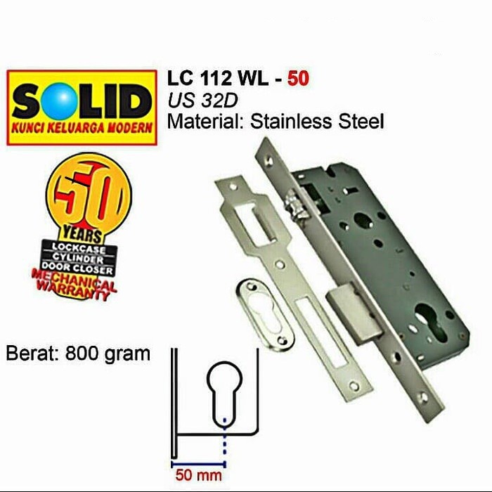 SOLID - BODY KUNCI/ROLLER LOCKASE SOLID LC 112 WL-50 US 32D (ROLLER/PELOR)
