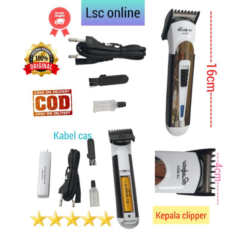 Recharge Hair Clipper SHAVER Cukuran rambut kumis  LADYSTAR MESIN CUKUR JANGGOT LS 6003 04-003-LS