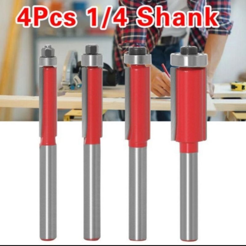 mata profil set bearing 4 pcs mata trimer lurus straight double blade mata profil kayu