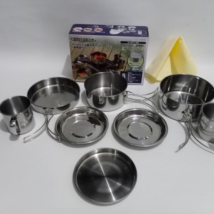 [COD] Cooking set Camelwill 8 Set / alat masak set camping / cooking set outdoor / cooking set camping / panci set camping