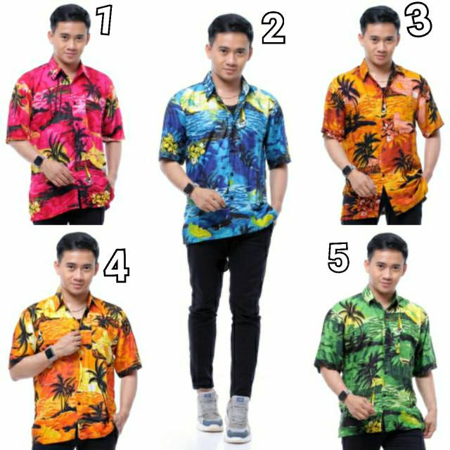 baju pantai bali pria dan wanita surfing Tropical Summer Aloha Hawaii Hits Jaman Now