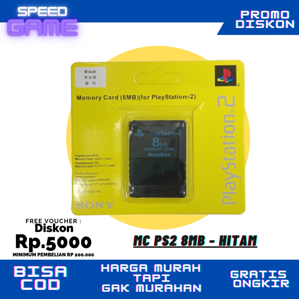 MC MEMORY CARD PS2 8 MB HITAM