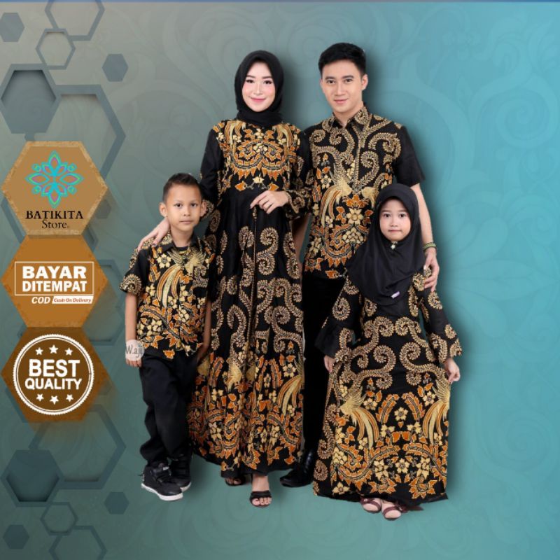 batik couple batik keluarga & batik couple keluarga motif pari kuning