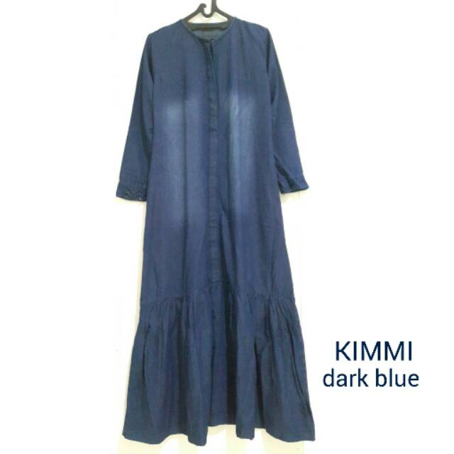 Gamis Denim Kimmi warna Dark Blue