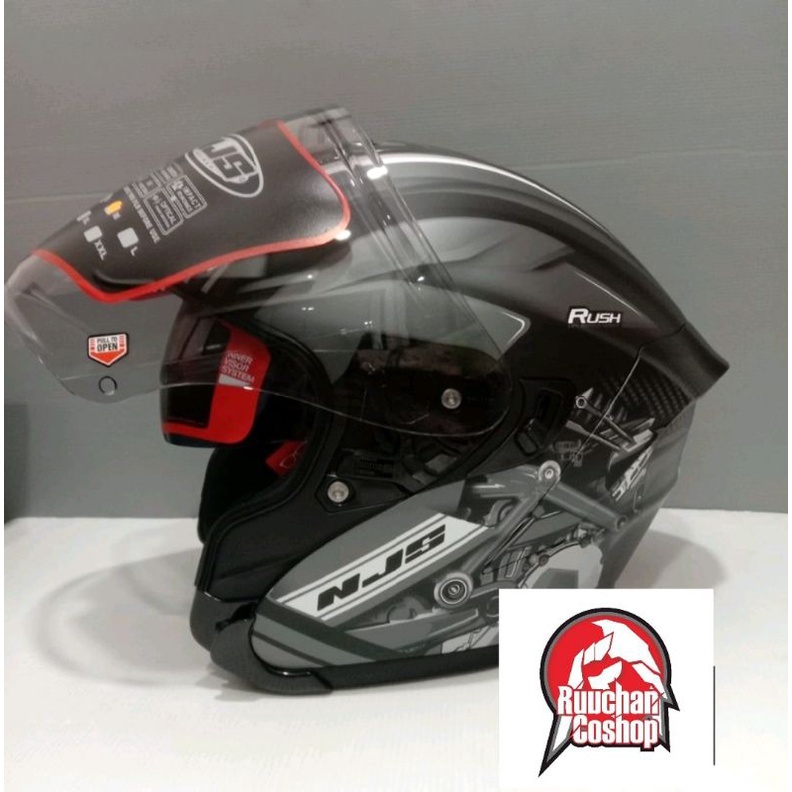 HELM ORIGINAL NJS KAIROZ HALFFACE / ZX 1 HALFACE SOLID VARIANT-Rush silver