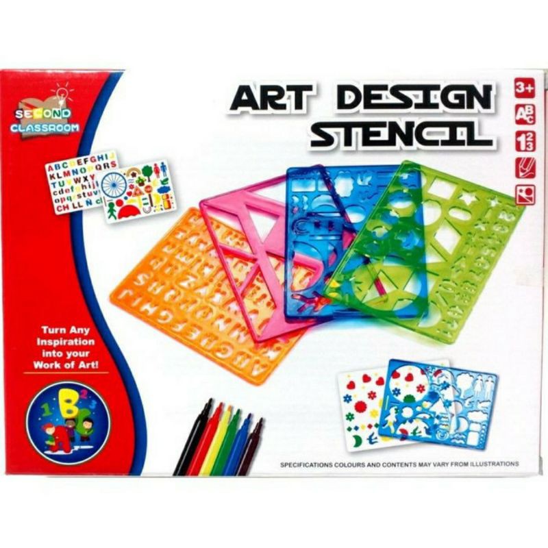 

Mainan Edukasi Penggaris Mewarnai Art Desain Stencil