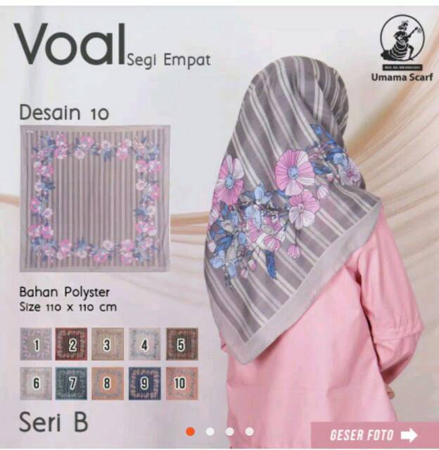 HIJAB VOAL MOTIF UMAMA SCARF segiempat-4