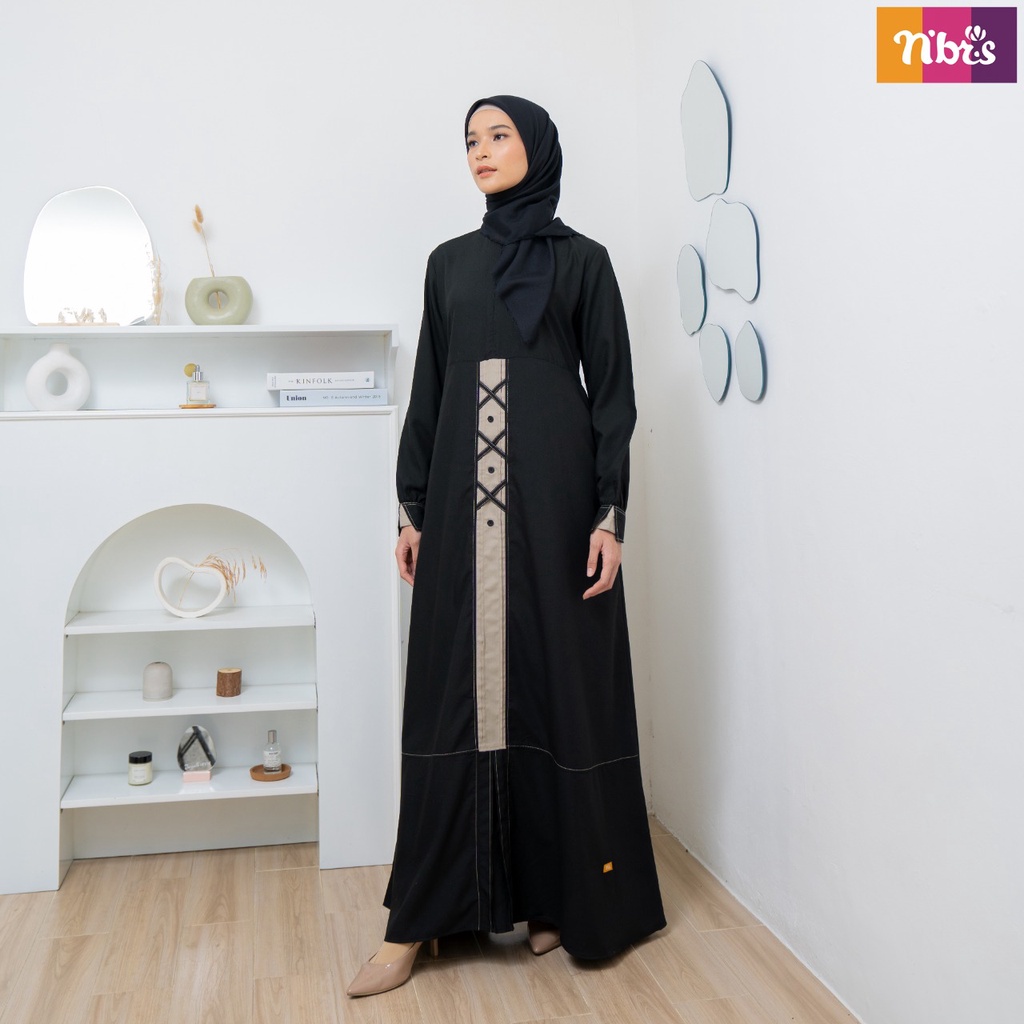 Nibras Gamis NS 82 Bahan Interlest Dress Fasion Muslimah Kekinian by Nibras Bisa COD