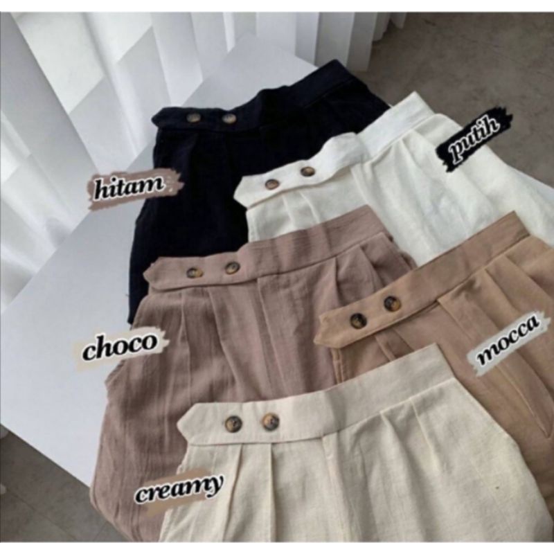 CELANA KULOT /KULOT LINEN KANCING /CELANA PANJANG WANITA HIGHWAIST/CELANA KULOT PREMIUM/CELANA PANJA