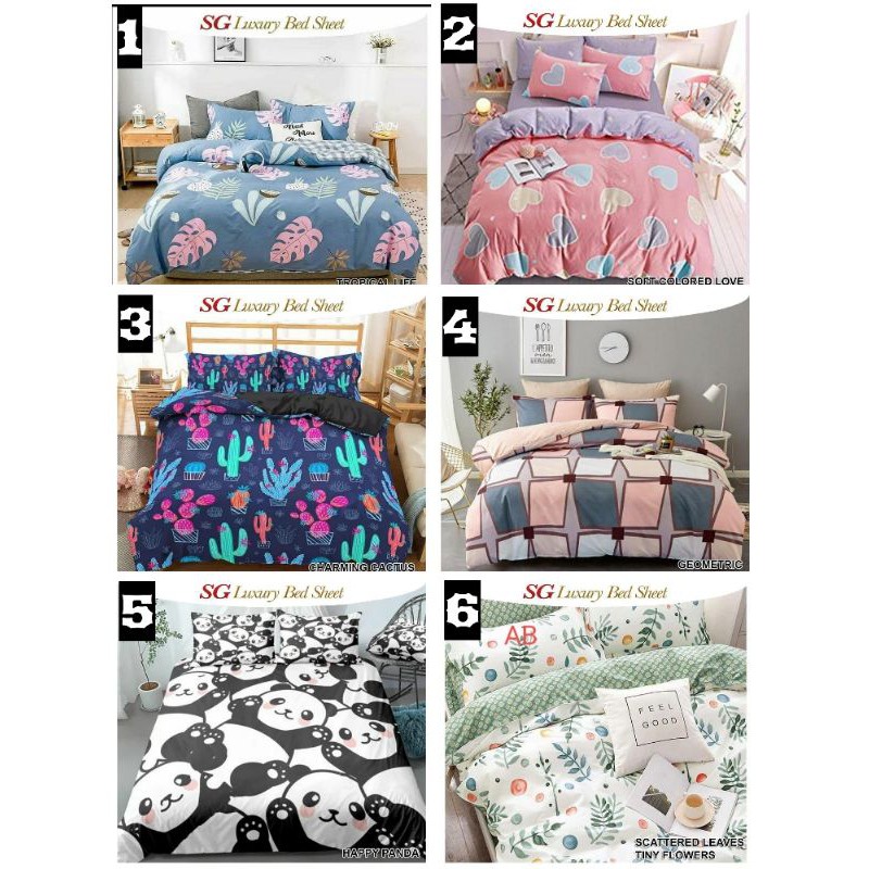 Sprei BedCover Katun Lokal SG Luxury Bedsheet ( Sprei Anti Geser )