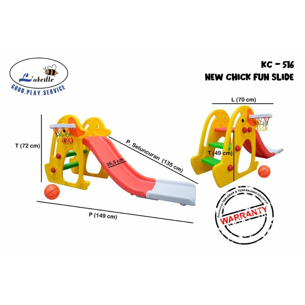 Labeille KC-516 CHICK FUN SLIDE perosotan prosotan ring basket anak murah