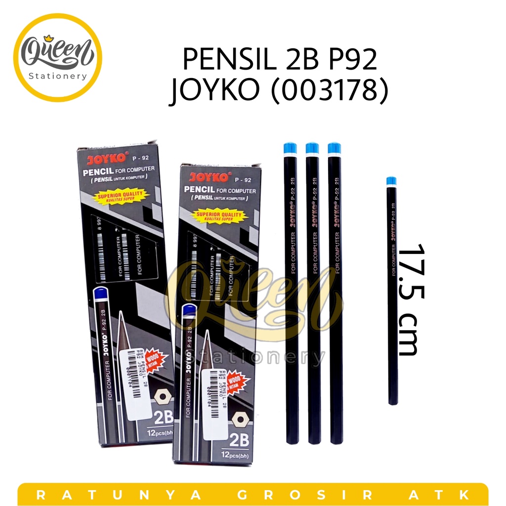 

1 PCS PENSIL 2B P92 JOYKO (003178) / PENSIL UJIAN / PENSIL KAYU / PENSIL 2B / PENSIL JOYKO