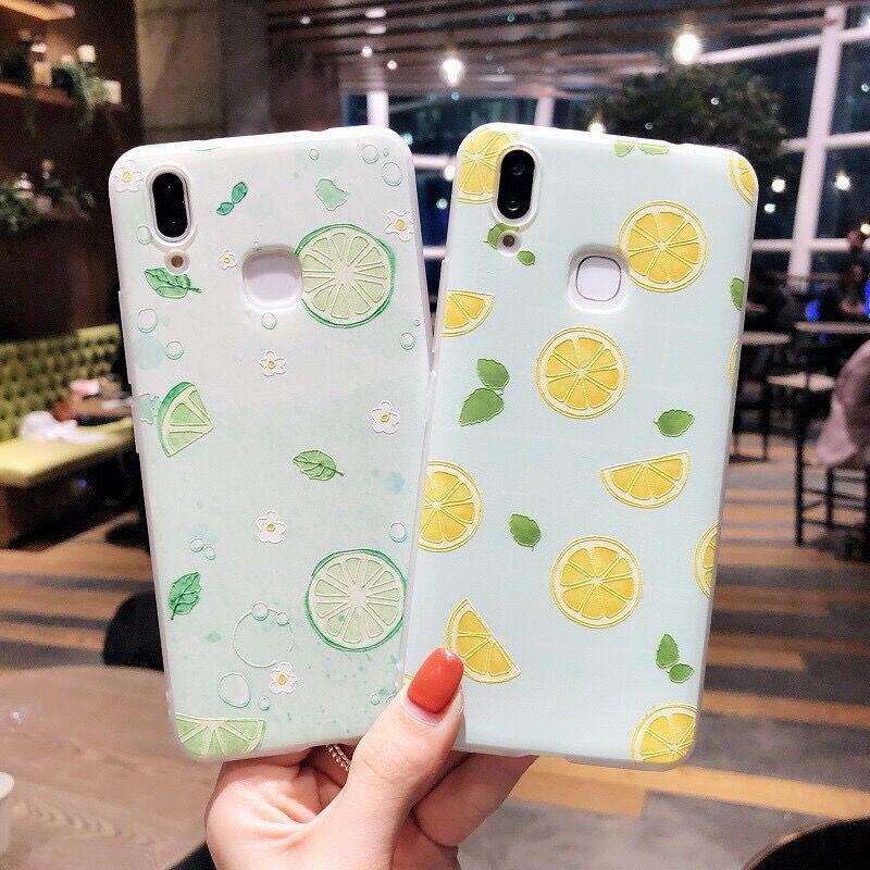 GNC| Casing OPPO A83 F1 F3 Plus F5 Vivo v5/V5s/V5 Lite Y71 V9 Soft 3D Relief Cool Lemon Case Cover