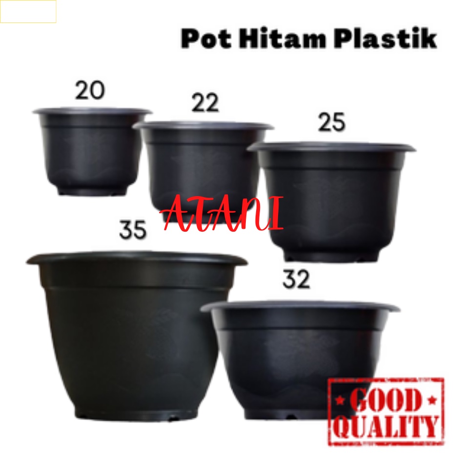 Pot Bunga Hitam 20 22 25 30 32 35 | Pot Tanaman Hitam Plastik Pot Bunga Plastik Besar Hias Gantung Panjang Kecil Keramik Termurah
